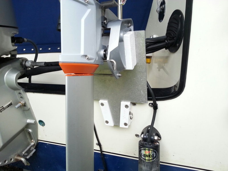 First V-lock transom mount for Torqeedo (through bolted) had a terrible corrosion issue and was replaced with a non-painted version