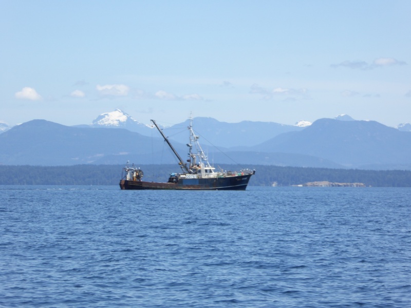 Fishing boat off of Grant Reef south of Savary Island