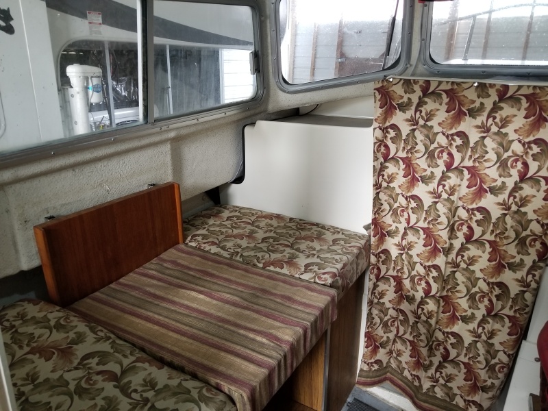Fold Down Table makes small bed for grandkid 48" in length, good to about 8 or 9 years old.