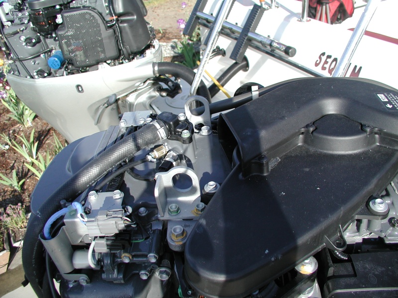 Follow the 1" Black hose to the Black plastic housing in the center of the Photo.  This is the thermostat housing. The brass fitting below the 1" hose will be plugged with salt. Remove the brass fitting and clean it and the passageway into the block.
