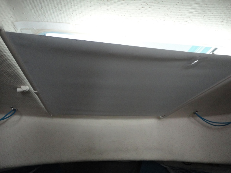 Fore hatch shade deployed
