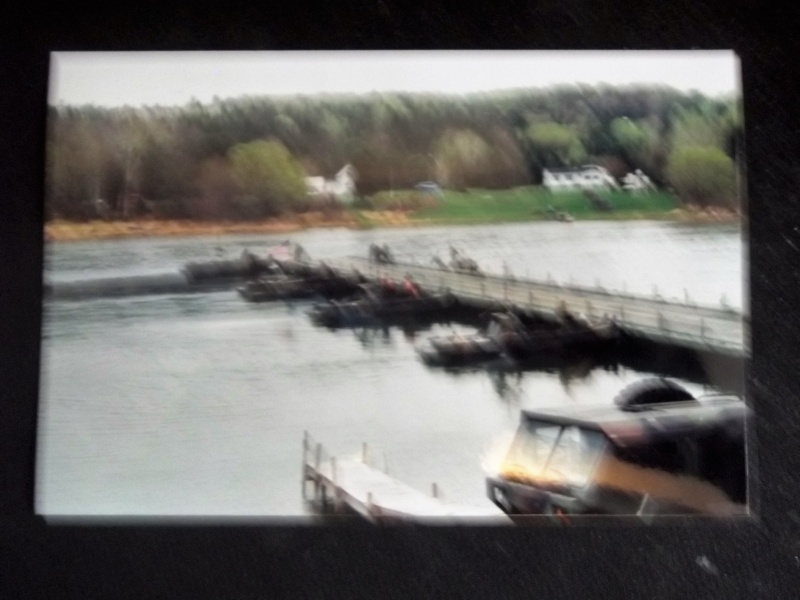 Found these poloriod pictures that I took about 10 years ago.The usa Army Corp of Engineers built a temporary bridge from Sugar Island Michigan to Garden River Ontario just in case some-one blew up the International Bridge.