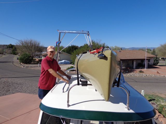 Front view of the secure kayak.