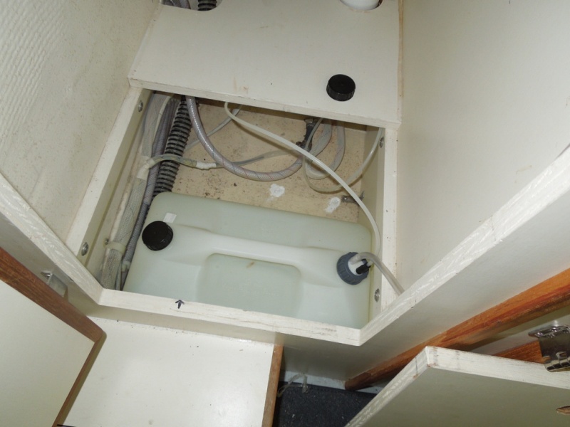 Fuel tank locaton, just fits.  Had to remove the shower sump but will never use.