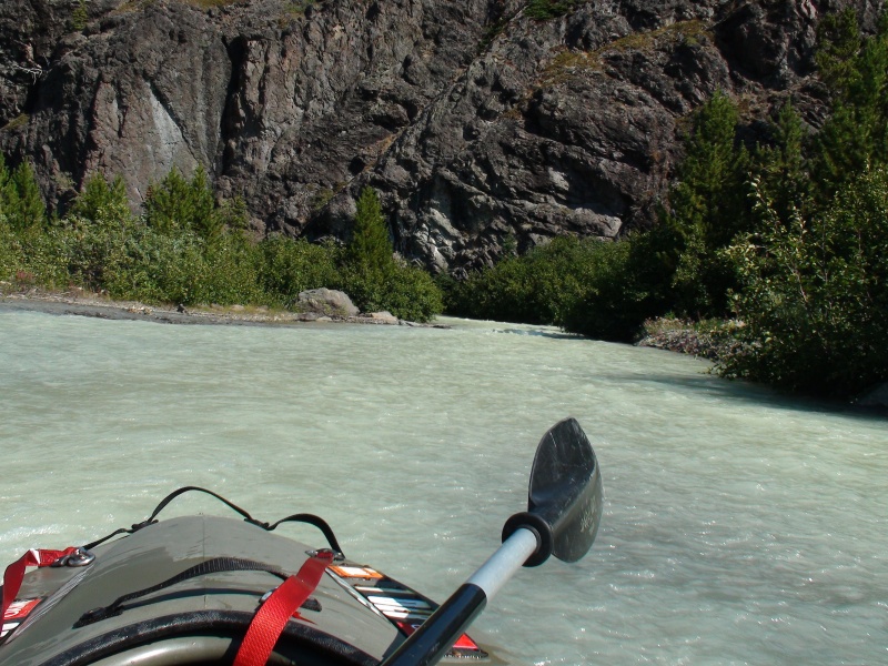 further up stream after stalling again. Getting straightend back out going down then grounding