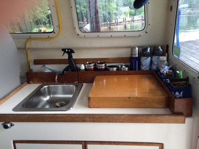 Galley counter storage racks