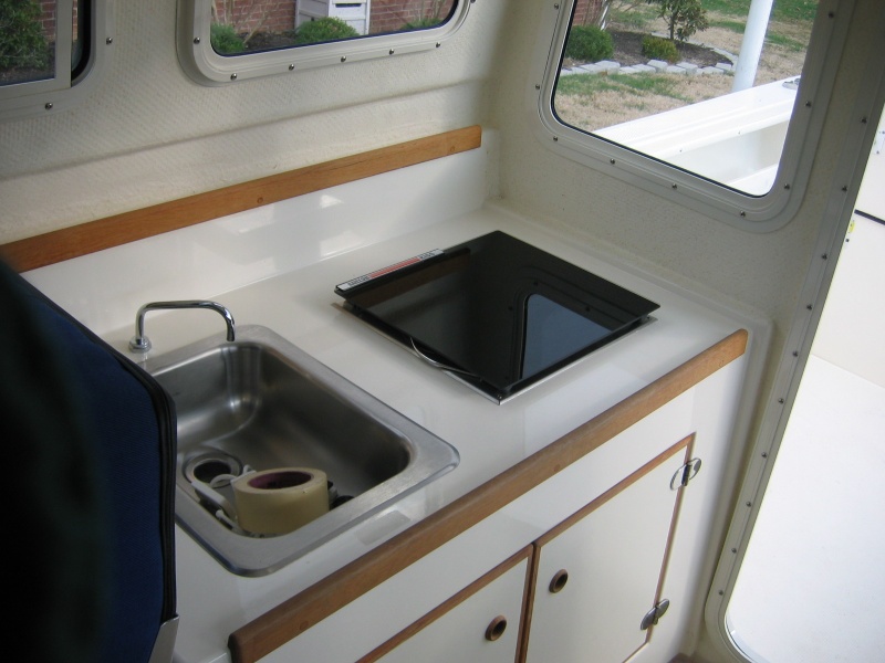 Galley sink and butane stove