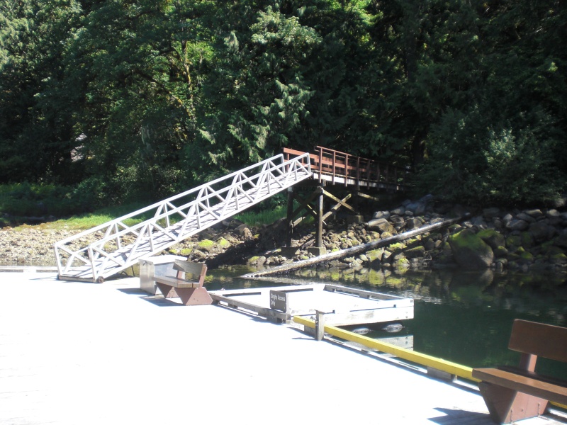 Gangplank leading to short walking trails.