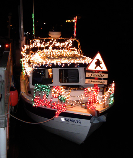 Getting ready for the lighted boat parade