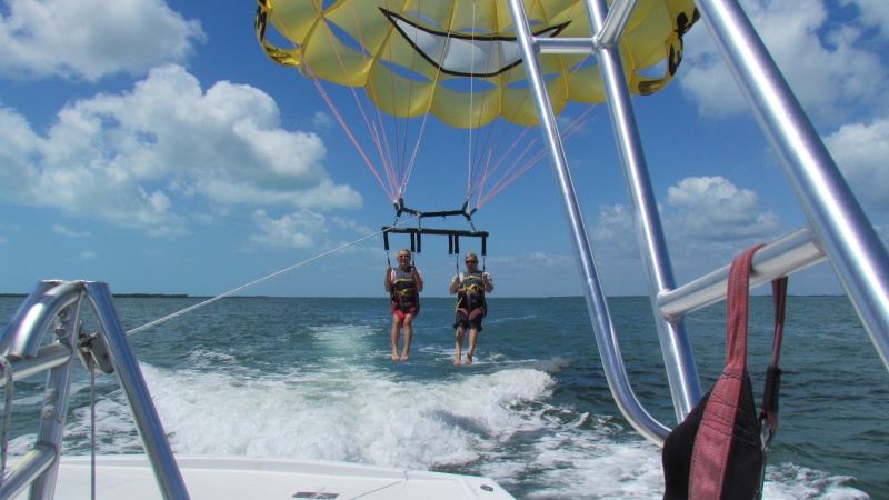 ginny and Jess getting ready to be let out to go up to 600 feet
