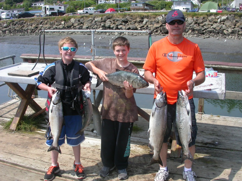 Good morning bite, all kings caught deep 85 - 160 feet deep.  Kingfisher cookies & cream and white UV squid