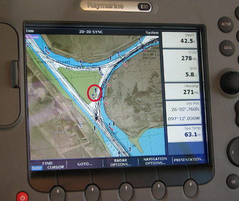 GPS showing nav aids