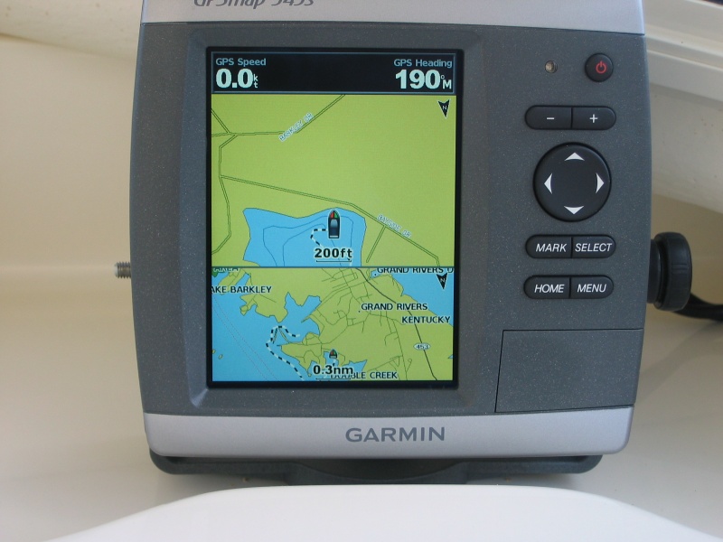 GPS track of short trip from marina launch to dry stack docks