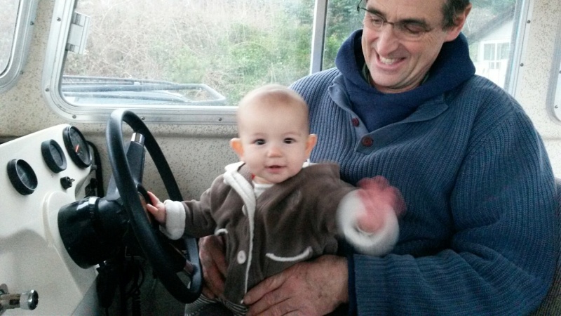 Granddaughter Marlee at the helm