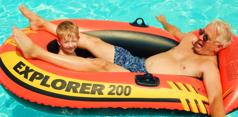Grandson Jack and Capt. Mike (2nd Kayak Ride)
