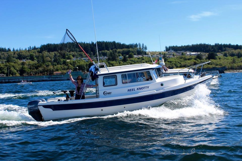 Greg & Flora on Reel Knotty & Ron & Anne on Meander from Powell River leading the tour