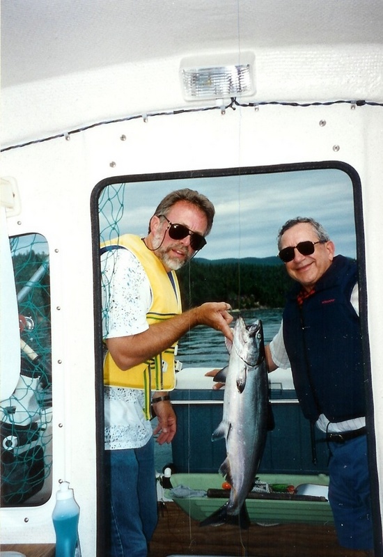 Guess what's For Dinner? - Pender Harbor 1995. A 'White King Salmon'.