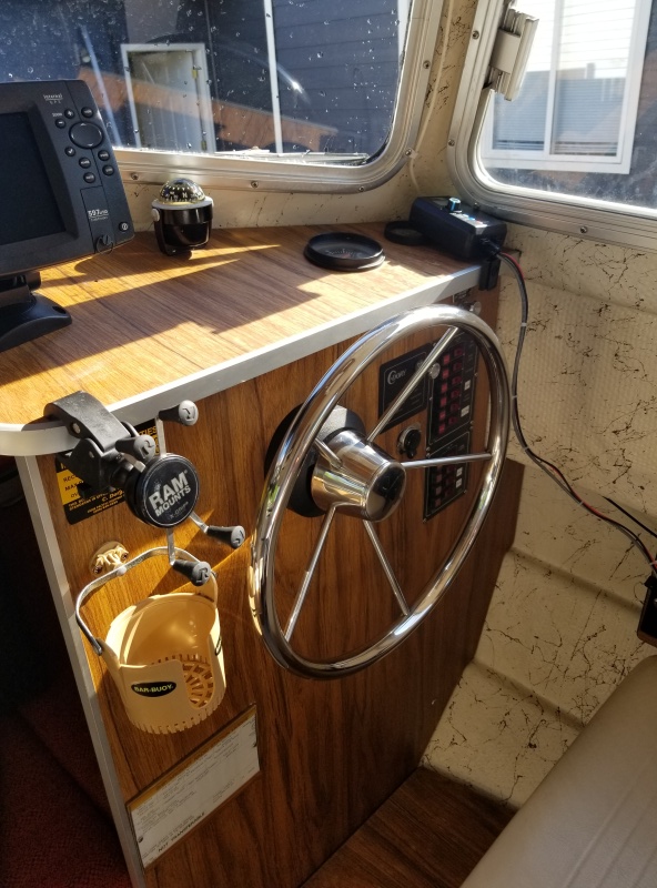 Had to ditch the plastic steering wheel