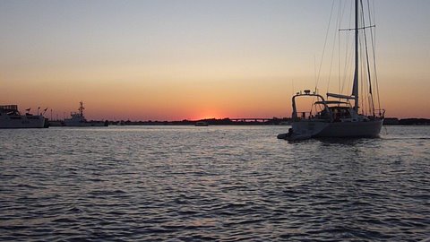 Hanging at anchor with the sailboats.
