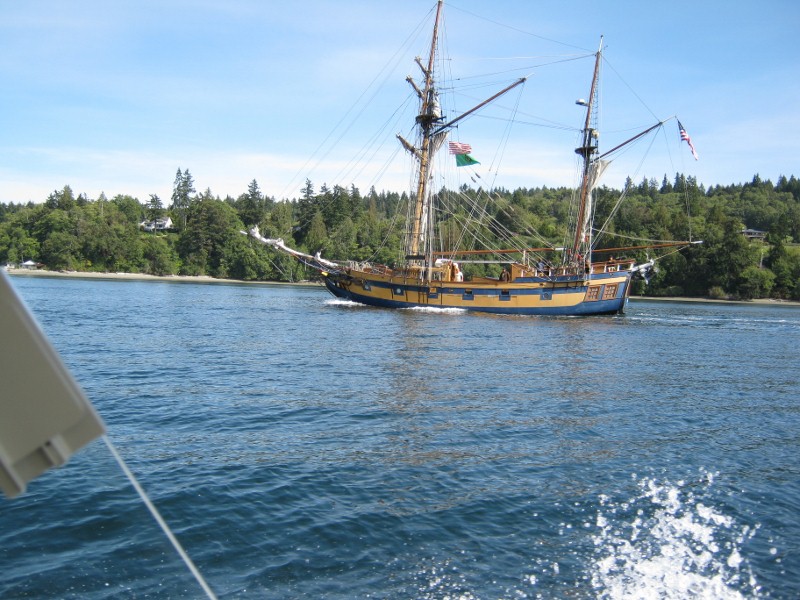 "Hawaiian Warrior".  Oh, the irony.  Apparently, it was one of the ships in the "Pirates of the Carribean" trilogy.