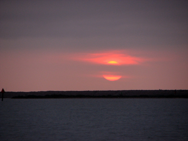 Hazy sunset