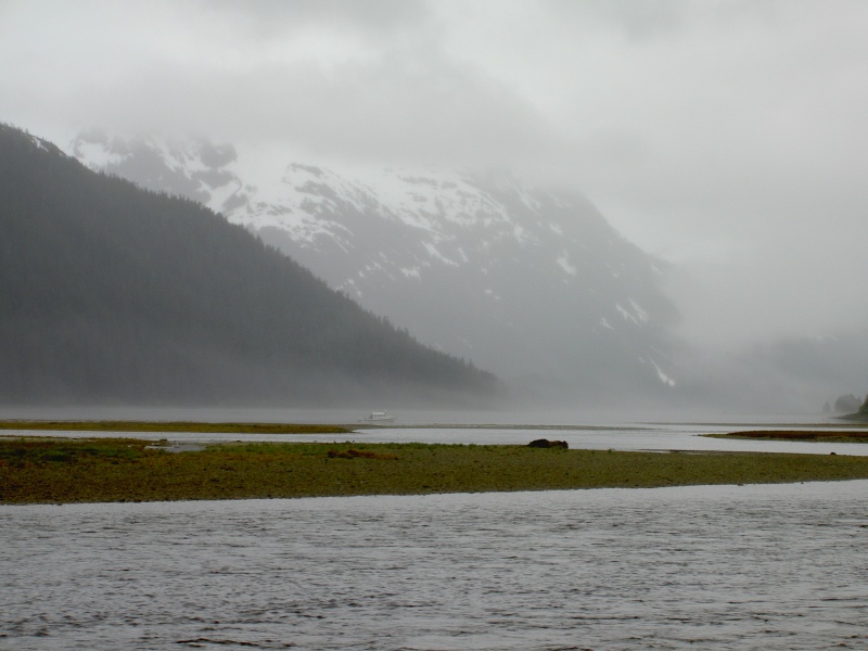 head of lisianski inlet-Hunkydory anchored in the fog