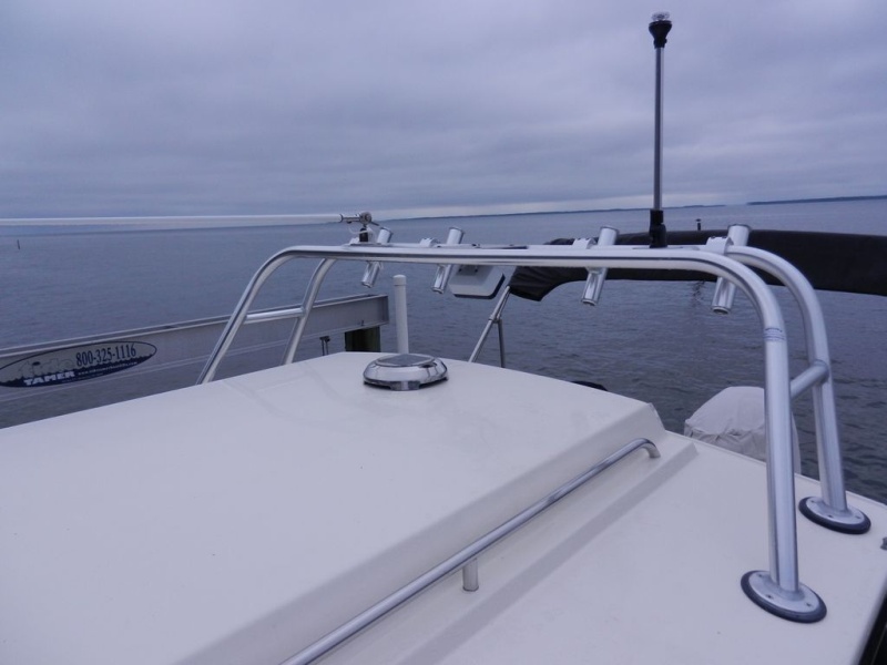 Here is the front view overall.  Anchor light and VHF Antenna.  Radar when I replenish the till.