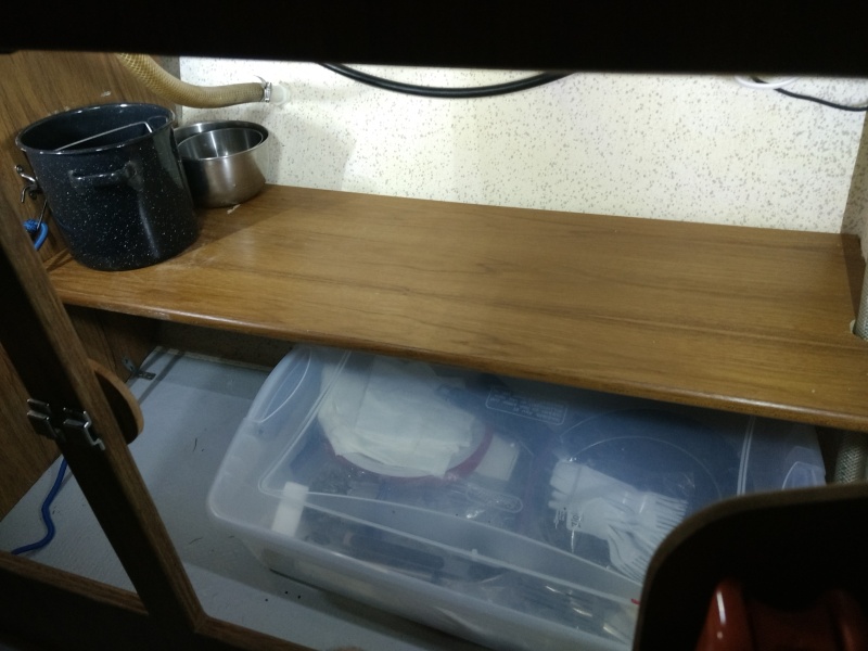 Here's the cabinet at night.