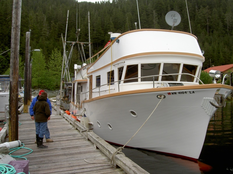 home built yacht visiting pelican.  Owners gave us a complete tour