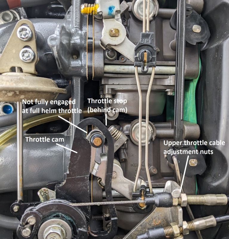 Honda BF90A throttle arm & cable adjustment