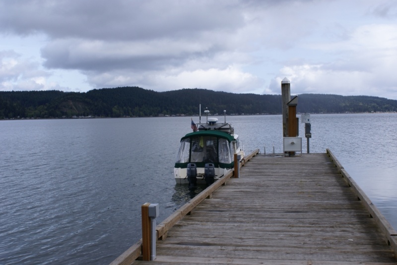 Hood Canal, Apr 30 - May 04, 2012 027 The dock at Twanoh State Park.  No one else at the dock, or on the bouys.