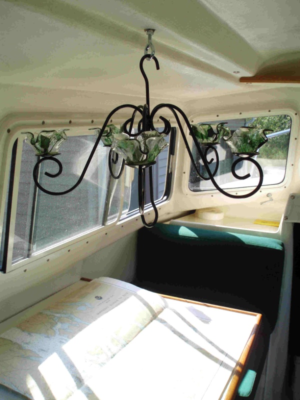Hunky Dory\'s Chandelier for formal on-board dining