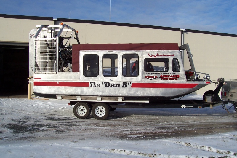 Ice Rescue craft @ work. Sports a thirsty Chevy 502 for power.