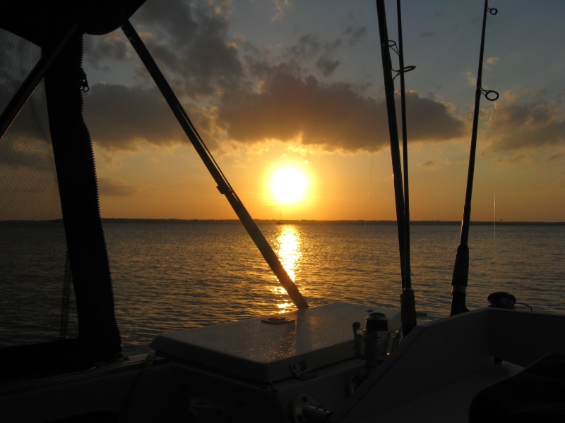 IMG 0351  Sunset looking from the Comfy Dory cockpit over St. Mary's Sound