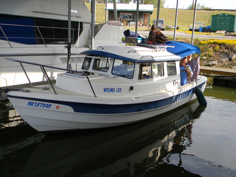 In slip at Wildcat Marina, Van Buren, AR- Ark River mile 300.5
