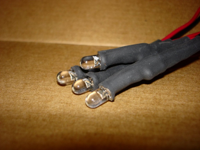 Individual LED\'s with resistors and heat shrink