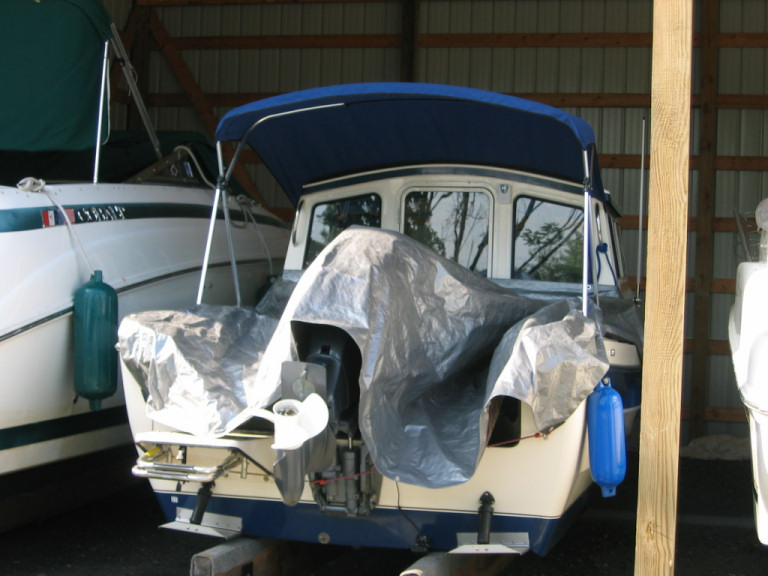 Inexpensive cockpit cover while in dry stack