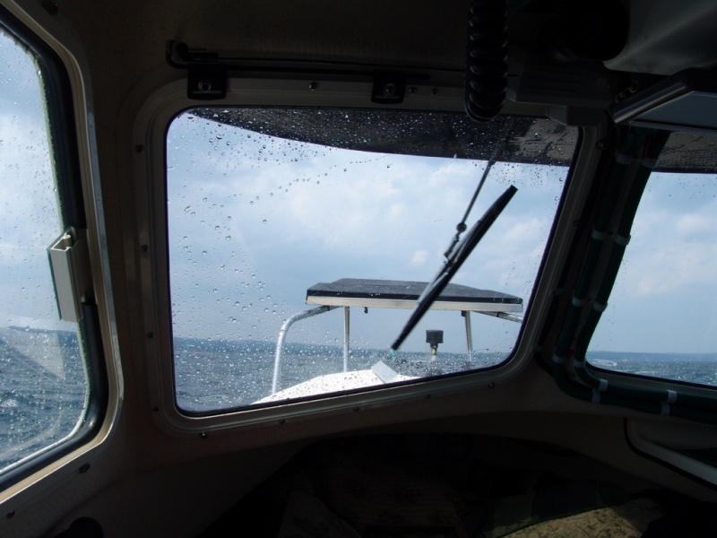 It's getting a little windy and wavy while heading back to the dock.