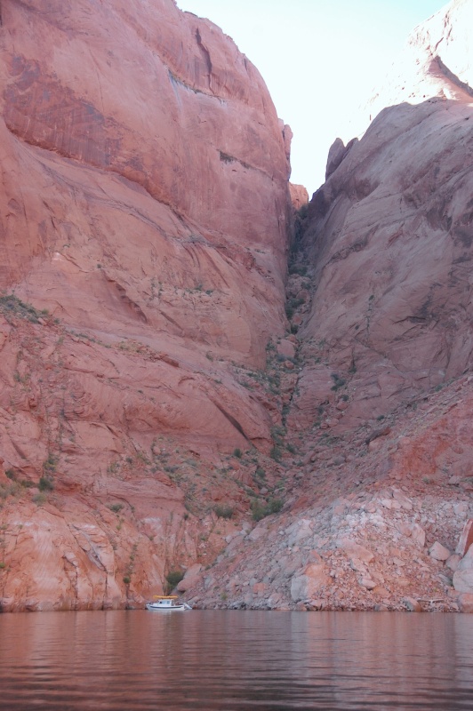 Jeff at Hole-in-the-Rock. 
He hiked up part way for a good view.