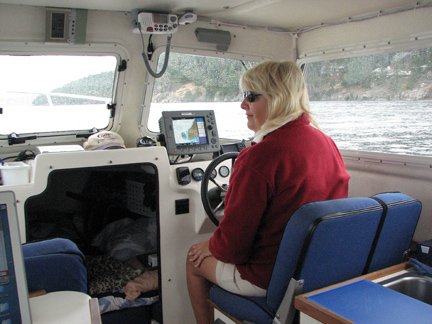 Joan at the helm