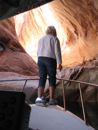 Joan on the bow in the Cathedral