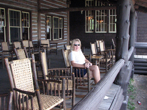 Joan waiting for the kids to arrive
