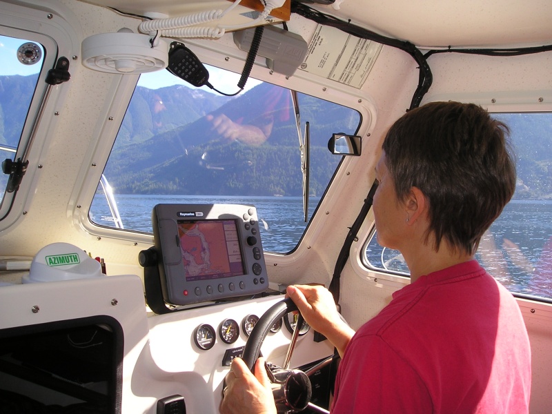 Kate at the helm