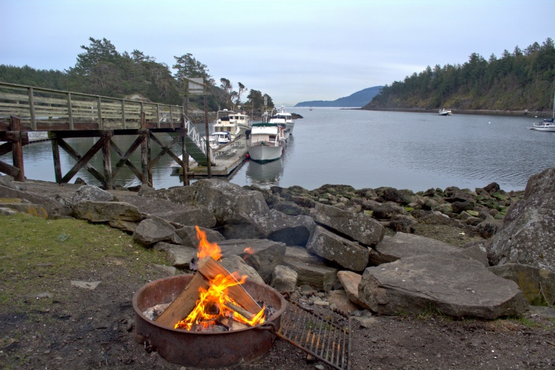 Keeping warm with a campfire and good C-Brat company on Saturday evening