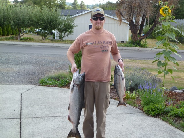 kid and I with a quick limit, the small one is 24"