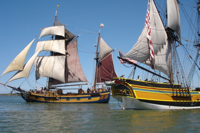 Lady Washington and Hawaiian Chieftan visit Humboldt Bay.