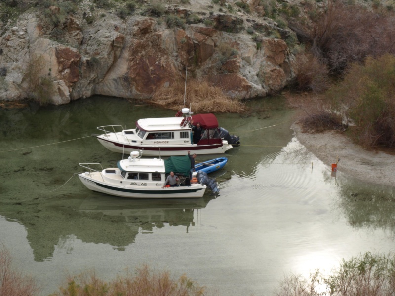Lake Mohave - only 2 boats left at $83 cove - Meander & Waterlily