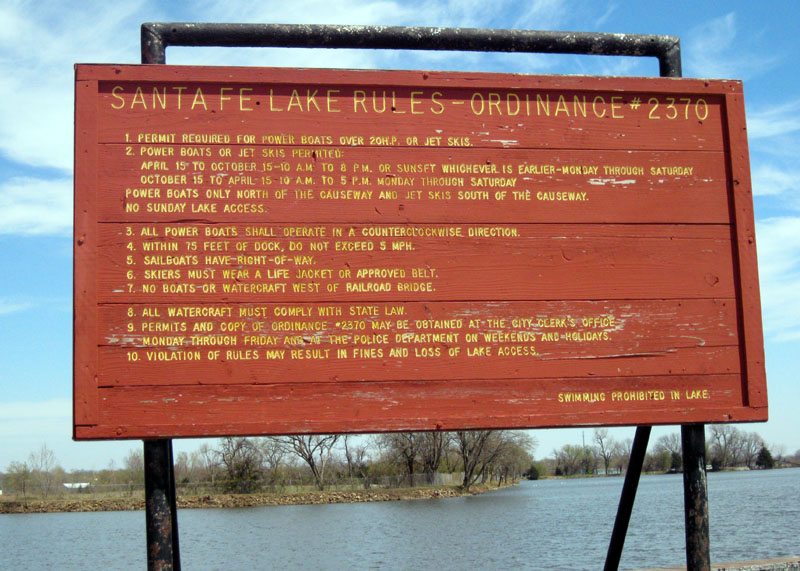 lake rules sign