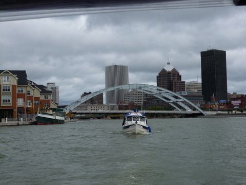 Last Dance leaving Rochester on the Genesse River