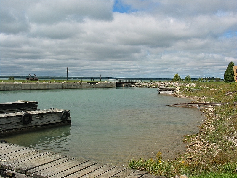 Lime Island Lagoon made by old fueling jetty